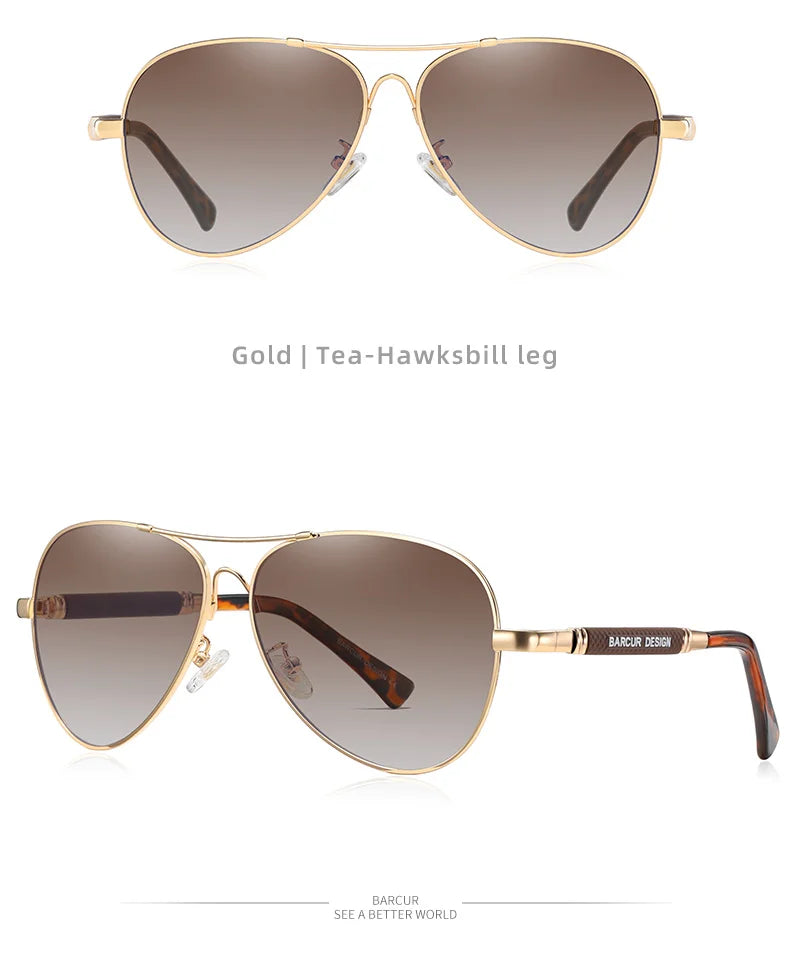 Polarized Pilot Sunglasses for Men UV400 Anti-Blue Light Aviator