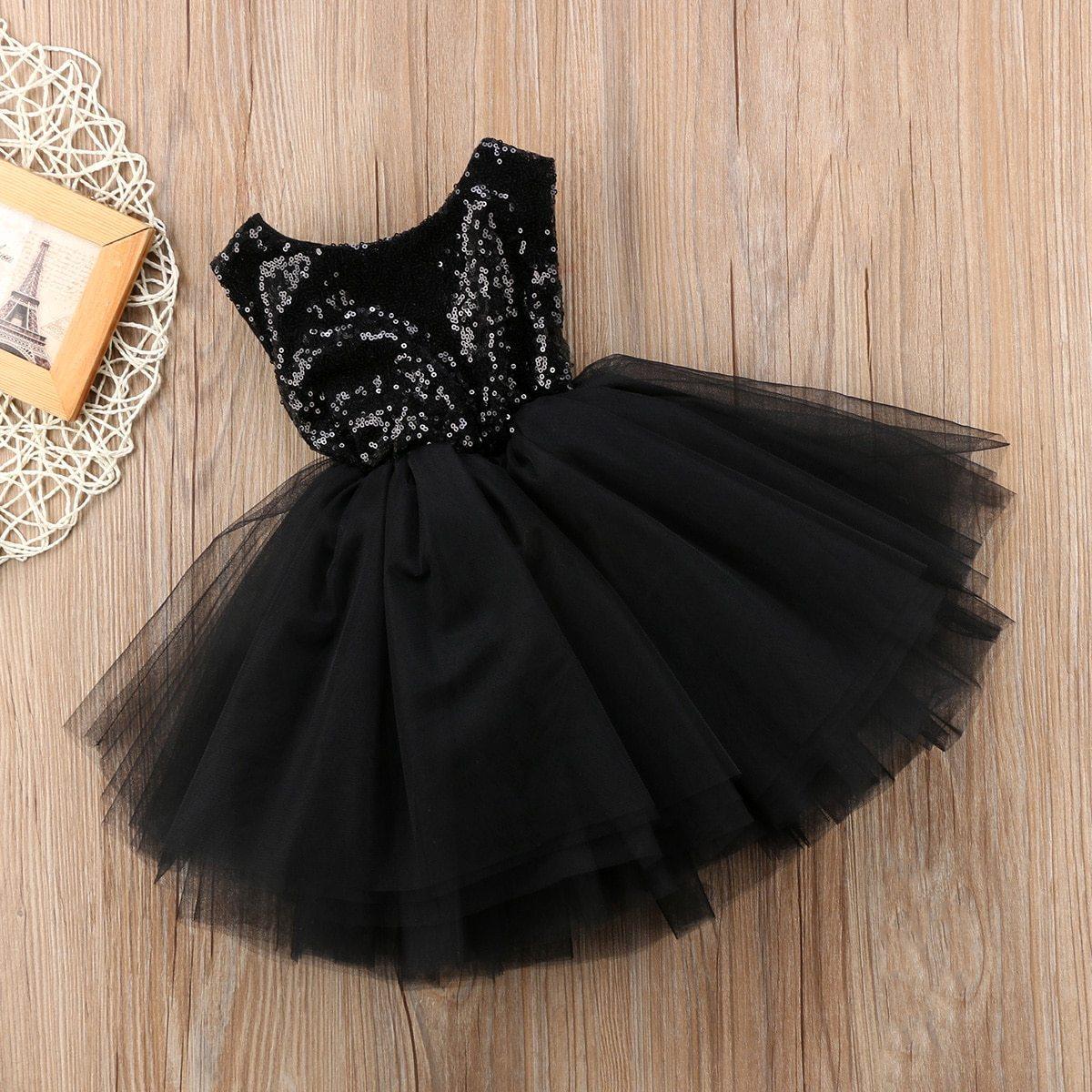 Elegant Sleeveless Sequin Party Dress for Baby Girls