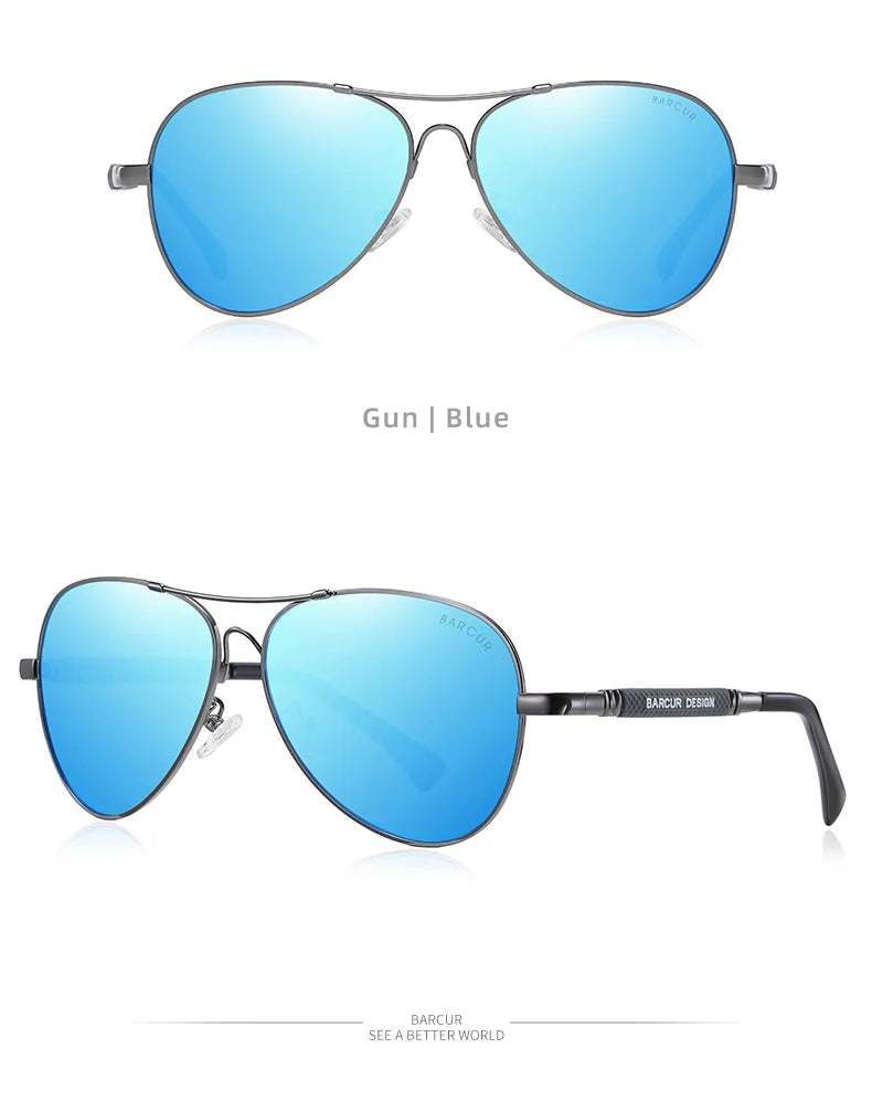 Polarized Pilot Sunglasses for Men UV400 Anti-Blue Light Aviator