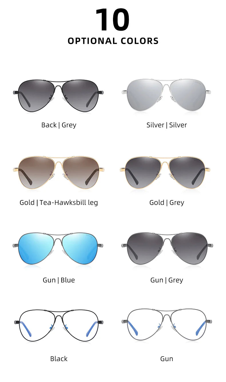 Polarized Pilot Sunglasses for Men UV400 Anti-Blue Light Aviator