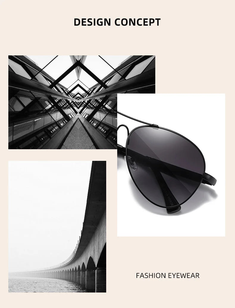 Polarized Pilot Sunglasses for Men UV400 Anti-Blue Light Aviator
