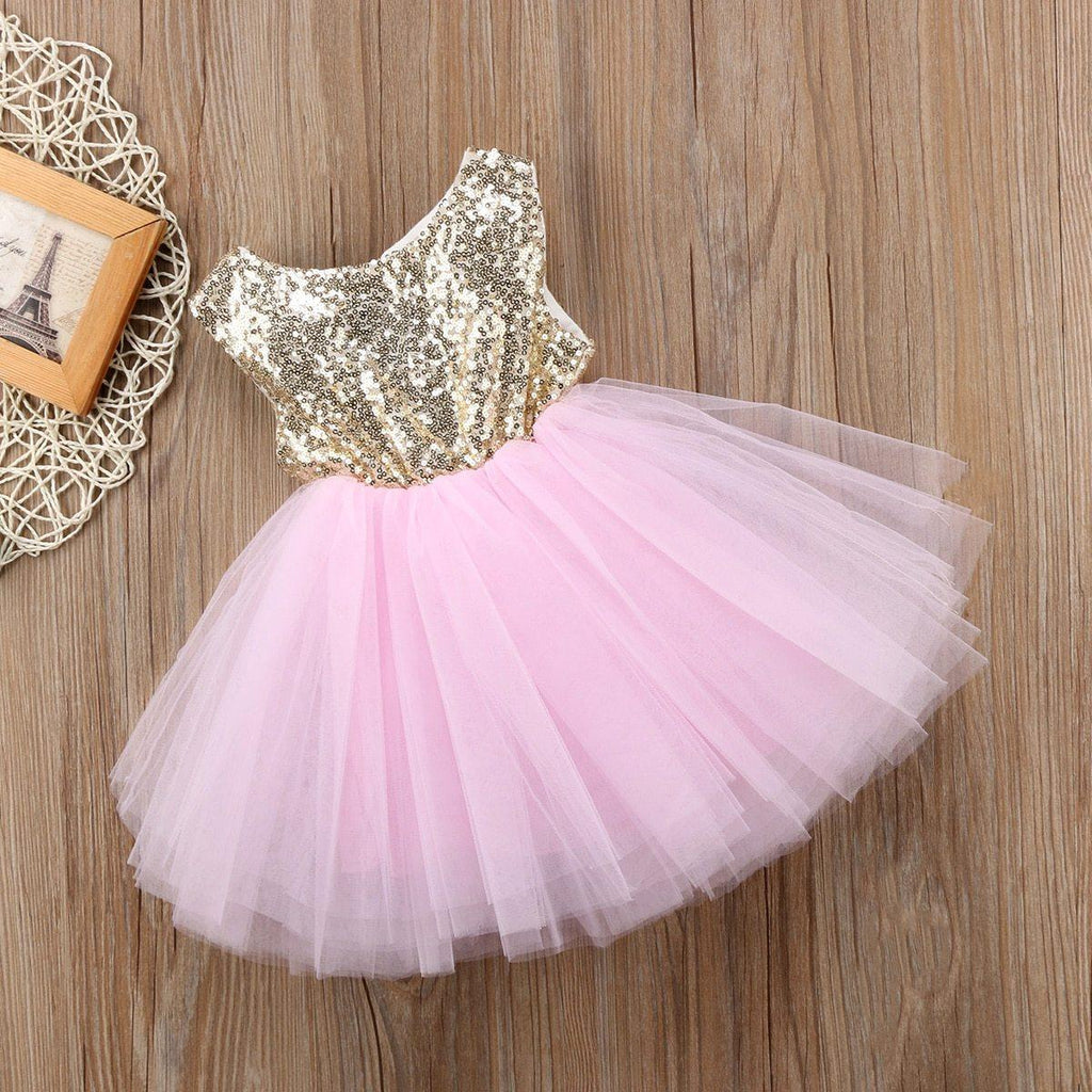 Elegant Sleeveless Sequin Party Dress for Baby Girls