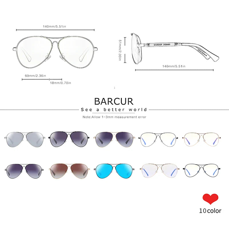 Polarized Pilot Sunglasses for Men UV400 Anti-Blue Light Aviator