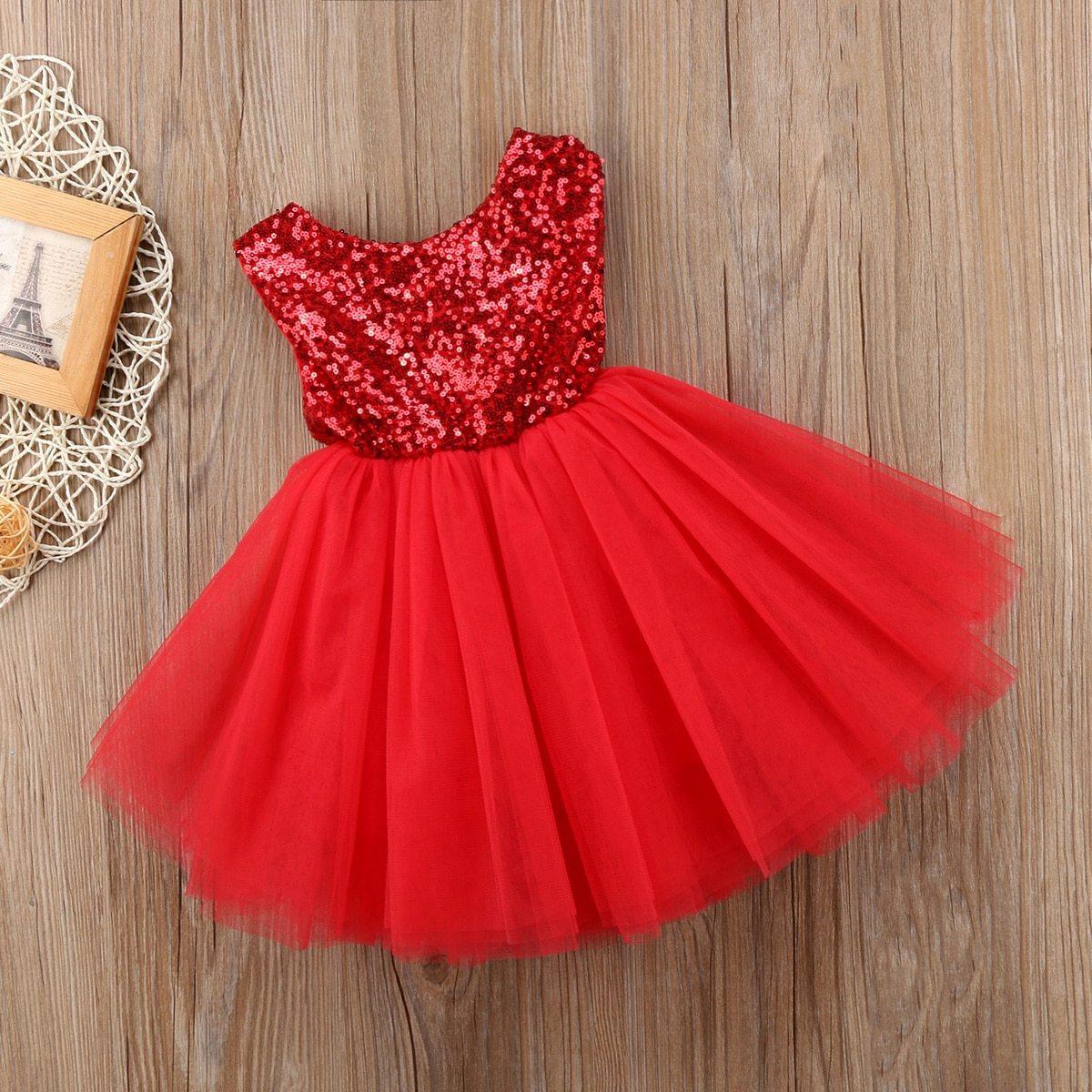 Elegant Sleeveless Sequin Party Dress for Baby Girls