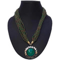 Elegant green statement necklace for women featuring a modern design