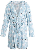 Rene Rofe Boys Robe - Soft Fleece Long Sleeve Hooded Robe for Boys - Printed Boys Lightweight Bath Robe (6-14) Size 6-7 Blue Polar Bear