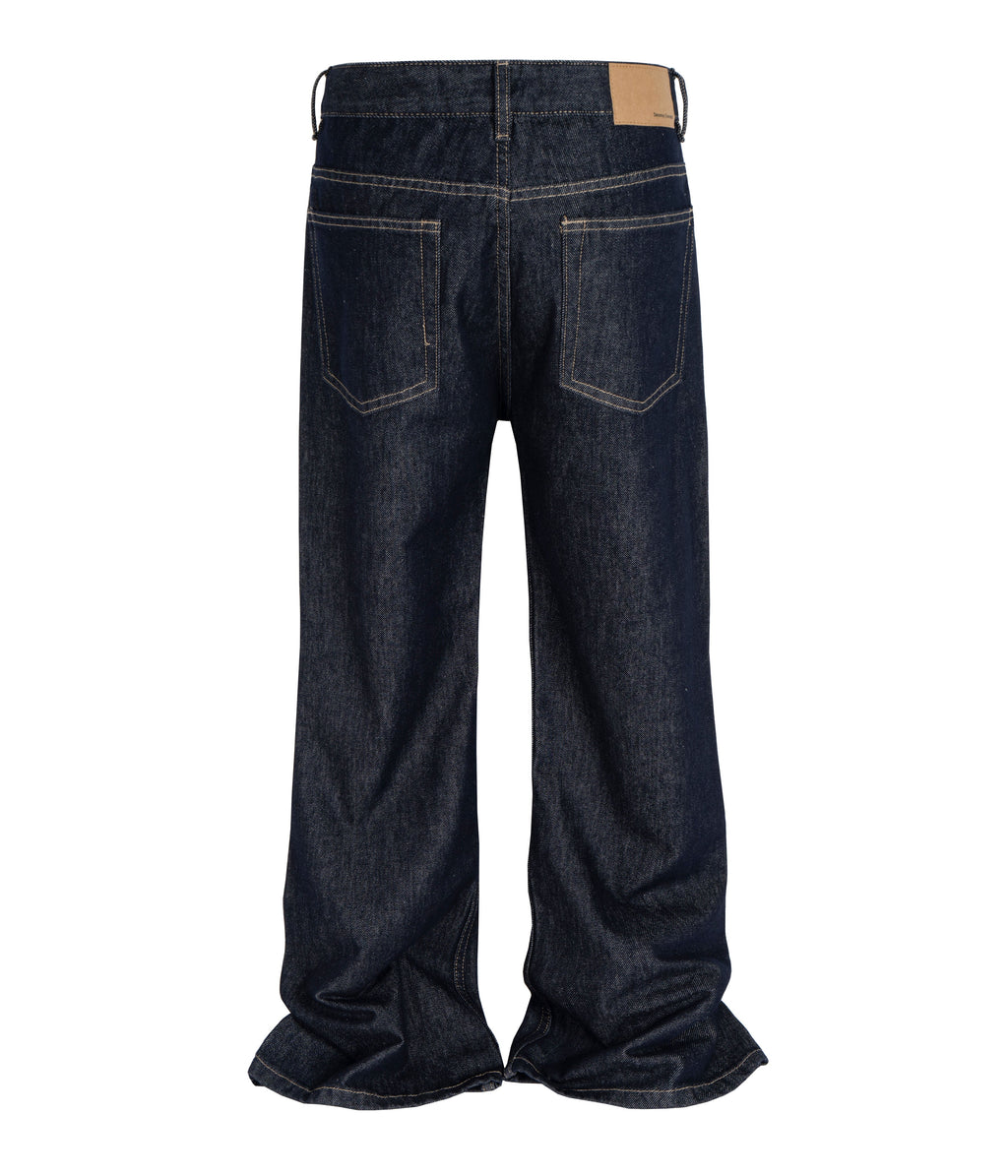 Wideboy Raw Denim Cargo Jeans with Contrast Stitching - Image 3