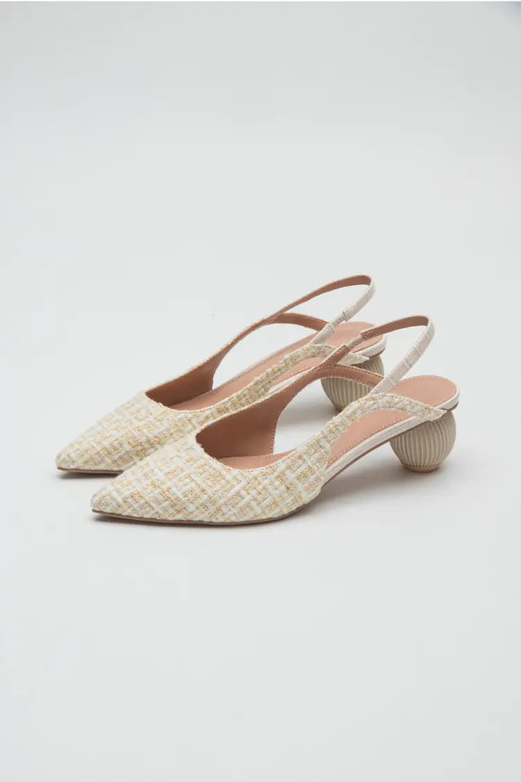 Tweed Slingback Heels with Sculptural Round Heel - Image 17