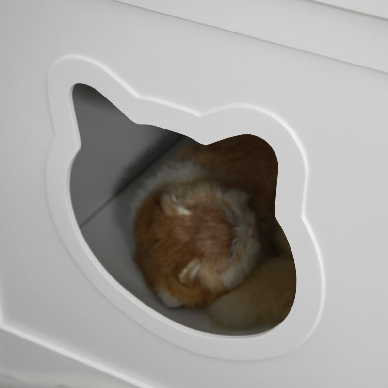 White Wooden Cat Litter Box Enclosure and Side Table - Image 9