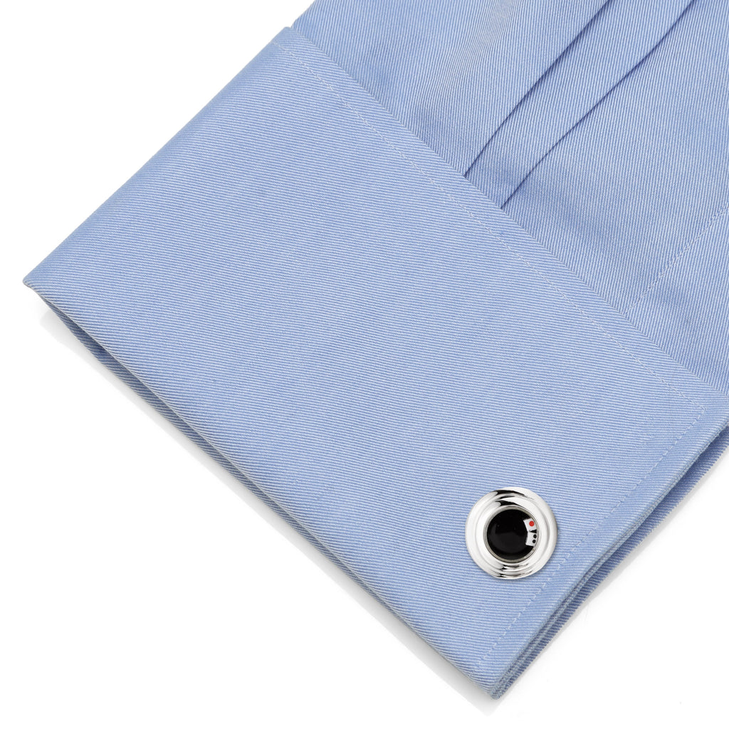 Rolling Dice Gaming Cufflinks in Rhodium Plated Silver Finish - Image 3