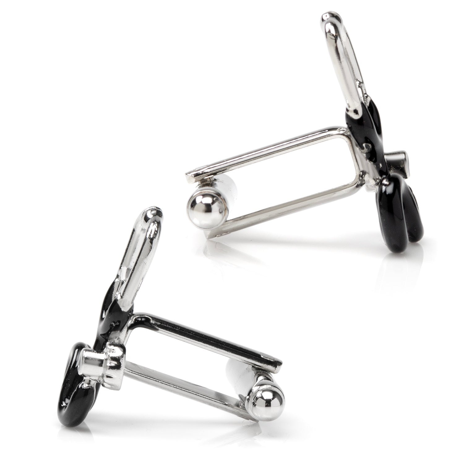 Stethoscope Cufflinks for Doctors and Nurses in Silver and Black - Image 4