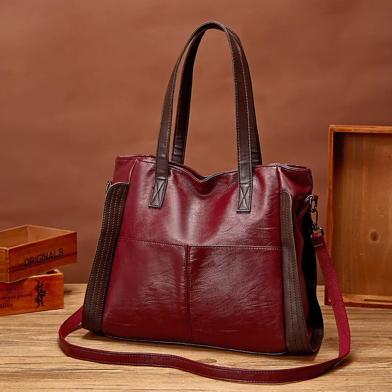 Large Capacity Soft Leather Tote Bag for Women