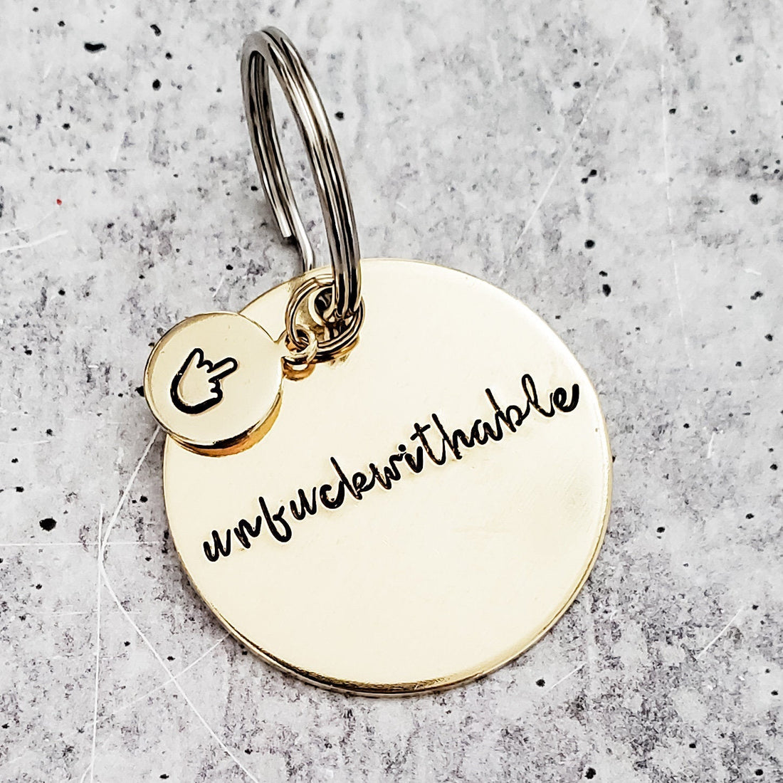 UNFUCKWITHABLE Brass Keychain