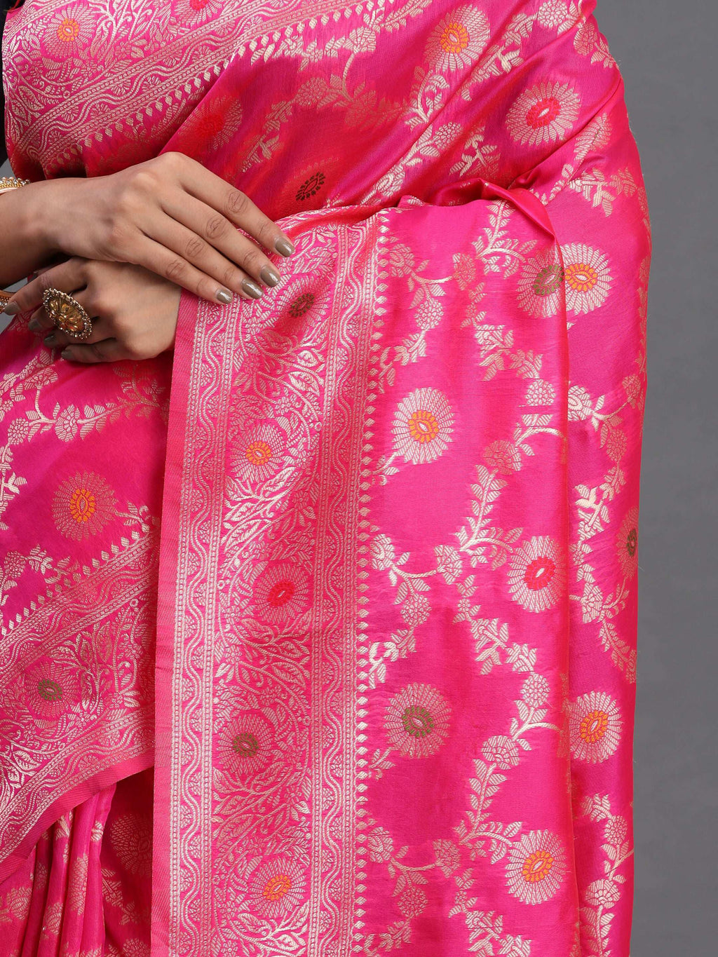 Shree Shyam Fashion Banarasi Silk Pink Saree