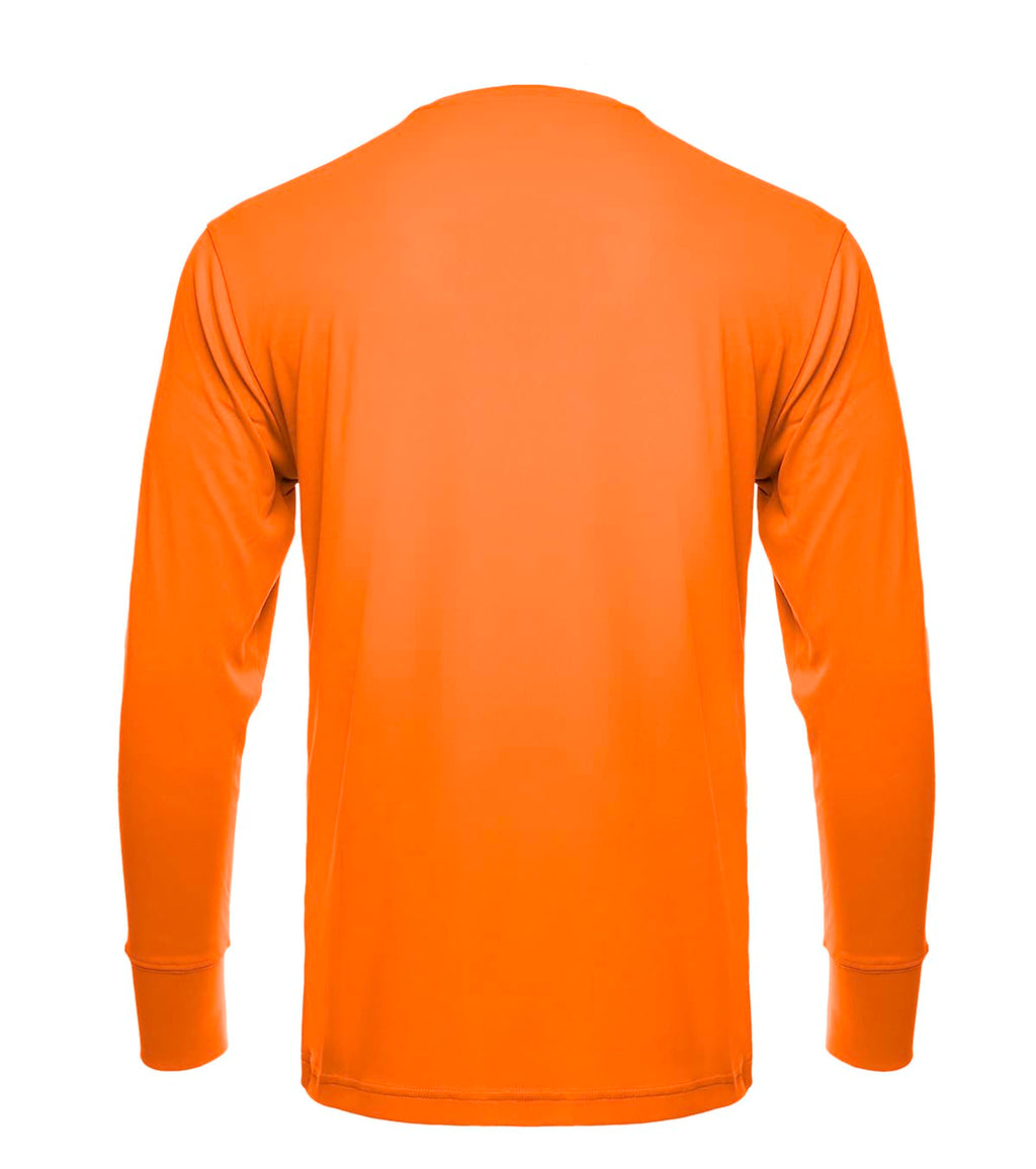 Men's UPF 50 Long Sleeve Performance Crew Shirt in Neon Yellow - Image 4