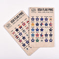 Set of wooden US Flag Sticky Pins for map travel decor