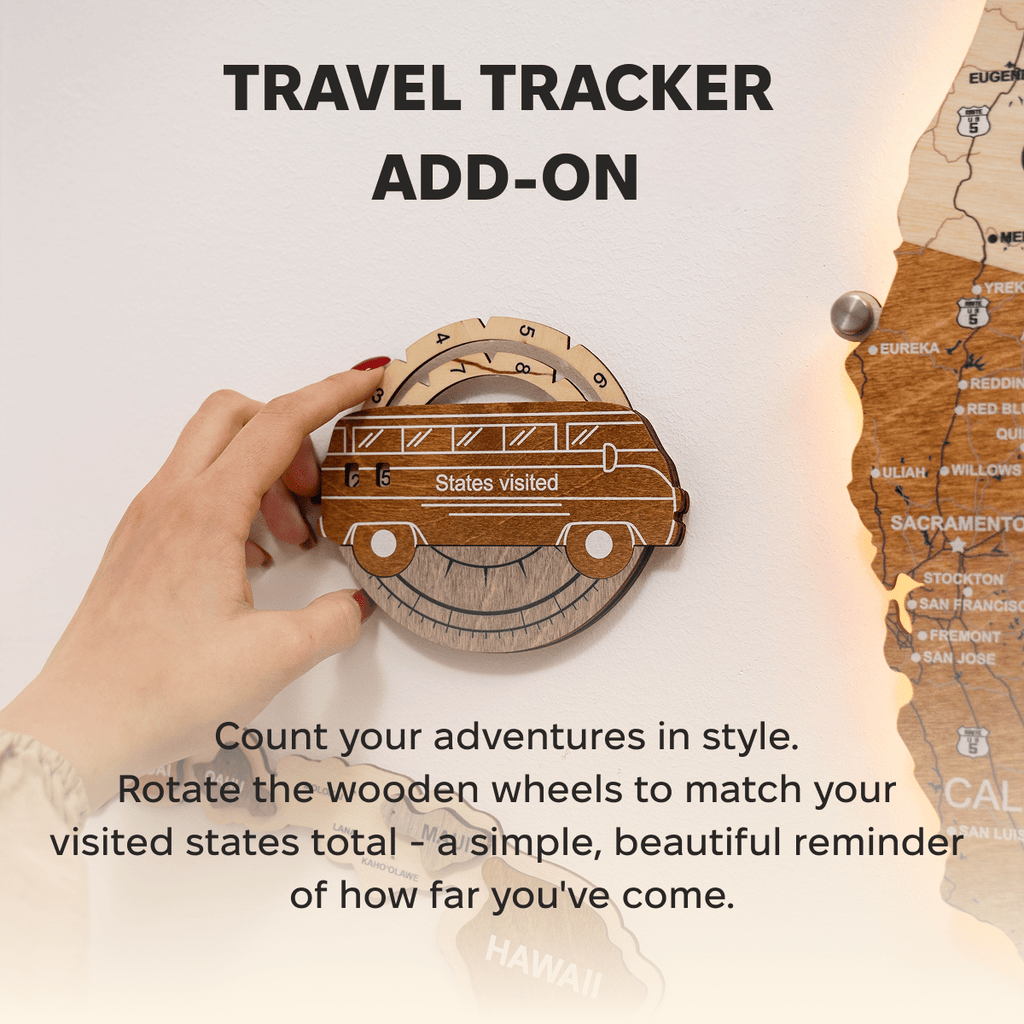 Travel Tracker 3D Wooden USA Map