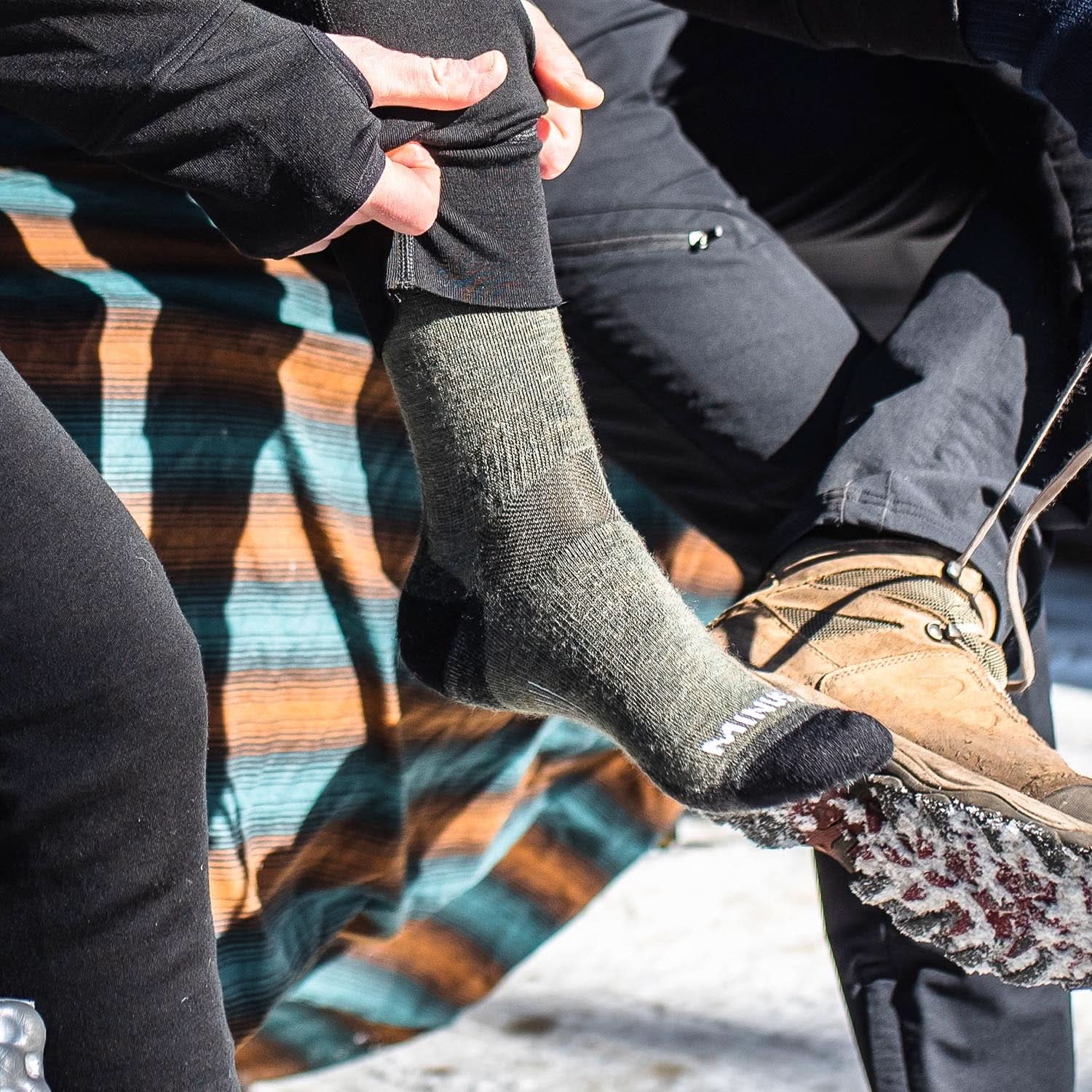 Lightweight Crew Wool Socks for Hiking and Outdoor Utility