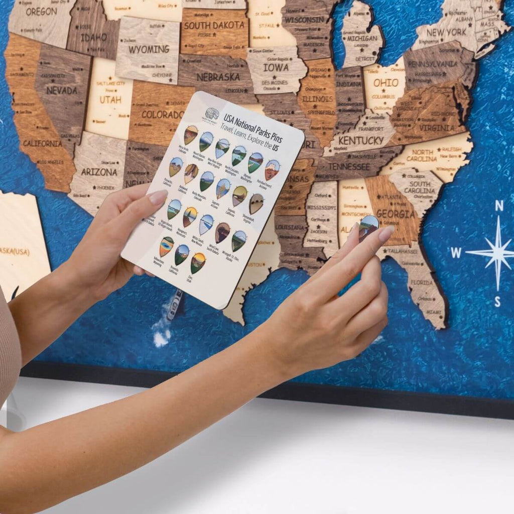 National Parks Sticky Pins: Nature-Inspired Travel Wall Art