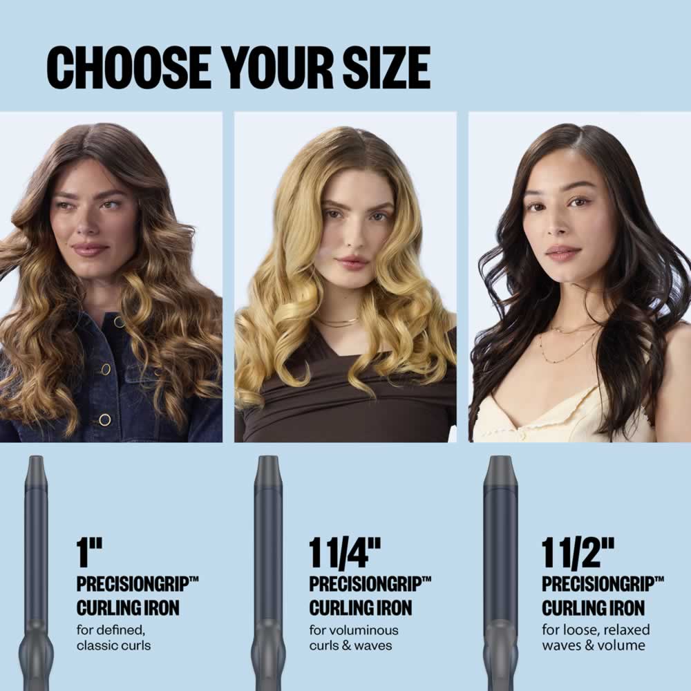 Precision Grip 1.5 inch Curling Iron for Polished Salon Curls