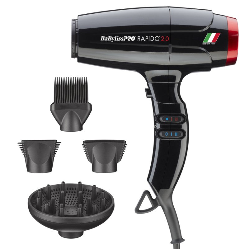 High Speed Rapido 2.0 Professional Hair Dryer in Black and Red