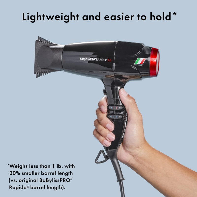 High Speed Rapido 2.0 Professional Hair Dryer in Black and Red