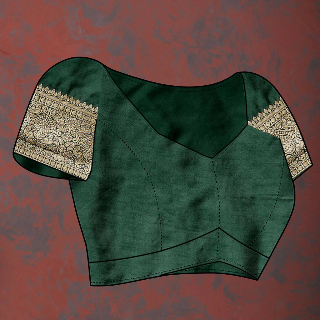 Green Soft Silk Saree with Elegant Gold Zari Weaving Design