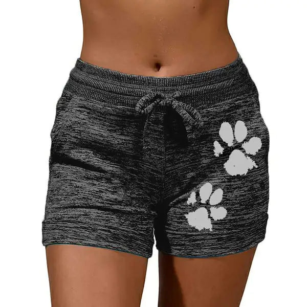 Women's Printed Yoga Shorts with Elastic Waistband