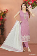 Elegant pink Chanderi silk kurta set with intricate embroidery and matching dupatta