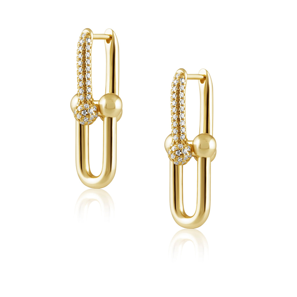 Tia U Link Pave Earring