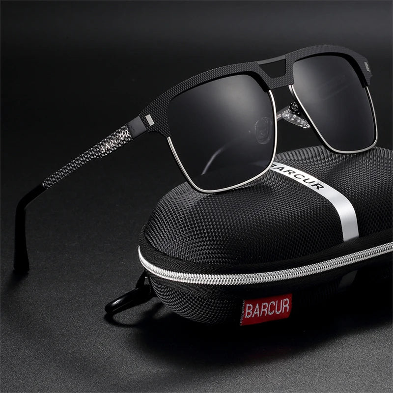 Polarized Square Stainless Steel Sunglasses UV400 Sport
