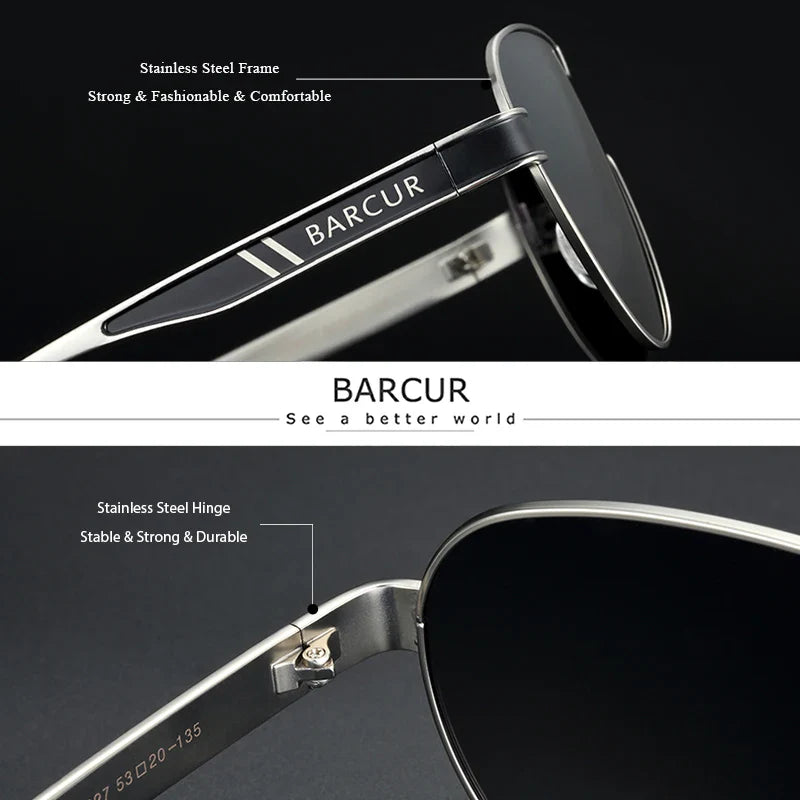 Special-Shaped Polarized Men's Sunglasses with Steel Frame