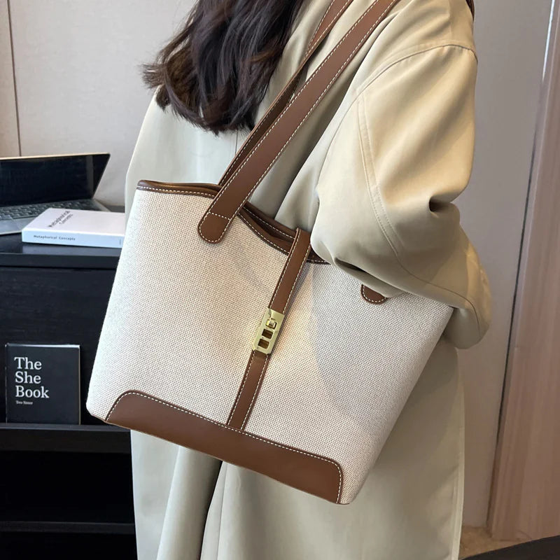 Large Capacity Retro Canvas Tote Bag for Women