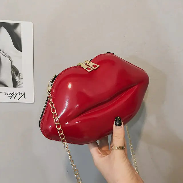 Mini Bags for Women 2023 New Fashion All-match Women's Shoulder Bag PU Solid Color Zipper Crossbody Patent Leather Lip Chain Bag