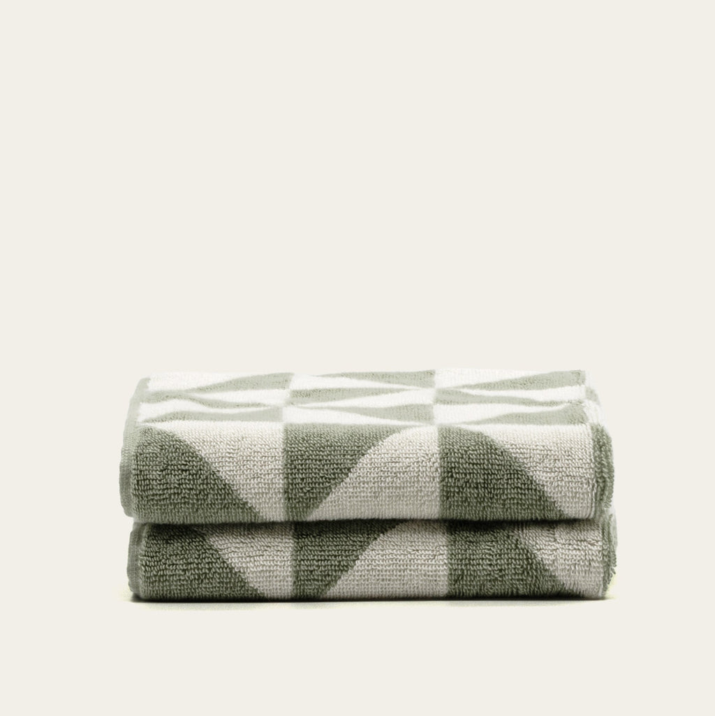 Sage Green Australian Cotton Geometric Bath Towel 600 GSM - Image 23