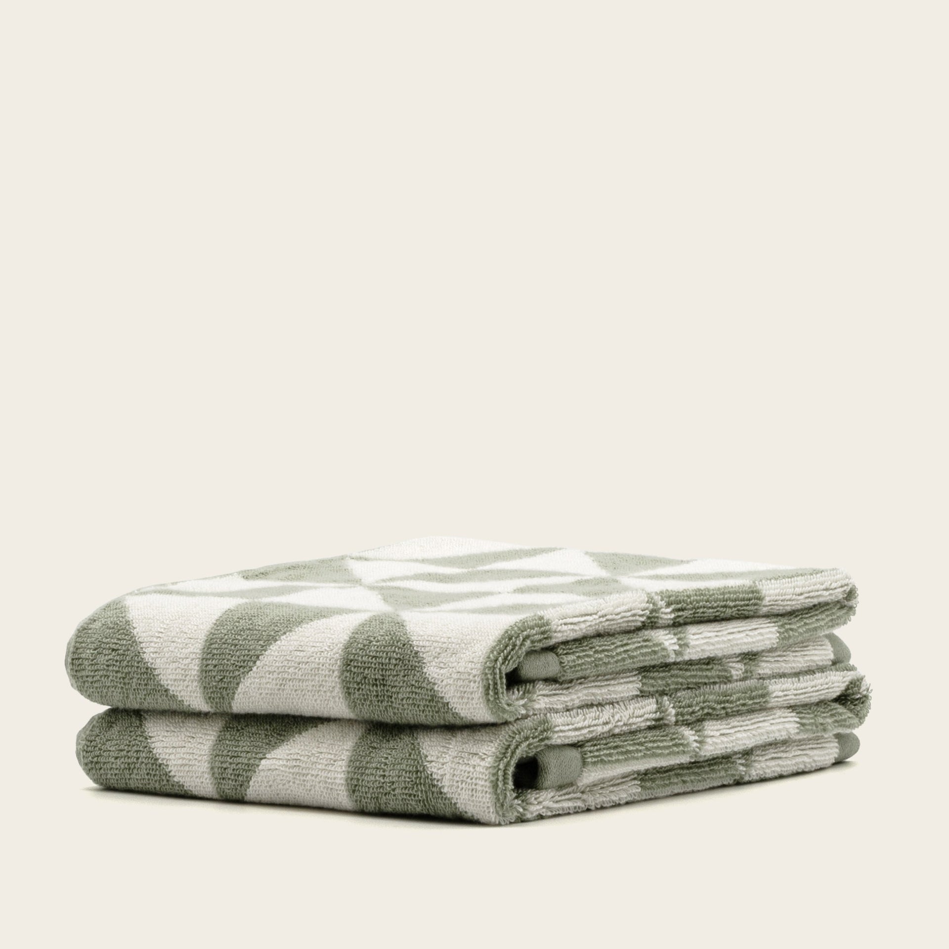 Sage Green Australian Cotton Geometric Bath Towel 600 GSM - Image 22