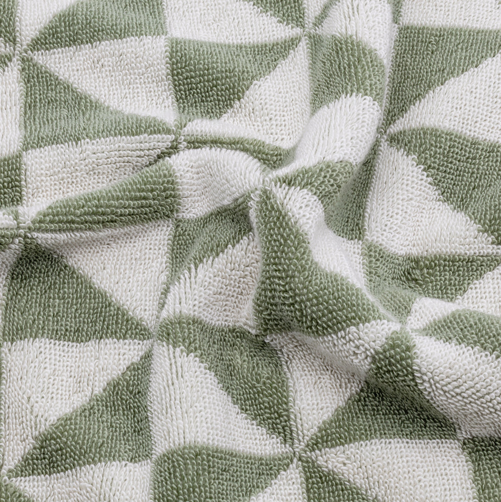 Sage Green Australian Cotton Geometric Bath Towel 600 GSM - Image 26