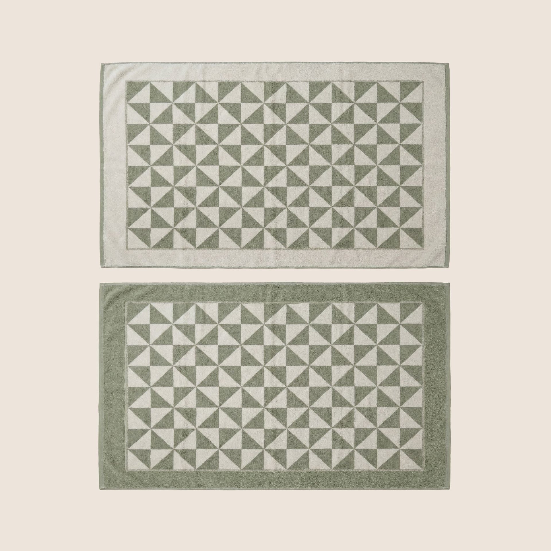 Sage Green Australian Cotton Geometric Bath Towel 600 GSM - Image 33