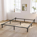 ZIYOO King Size Bed Frame 9 Inch Low to Ground 9 Legs Heavy Duty Bed Base Box Spring Support and Mattress FoundationNon-Slip Noise-Free Easy Assembly Black