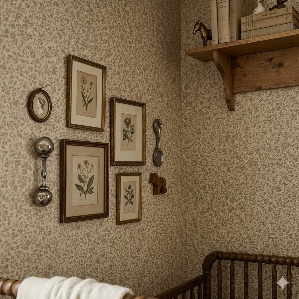 Beverly design patterned wallpaper on a home office wall