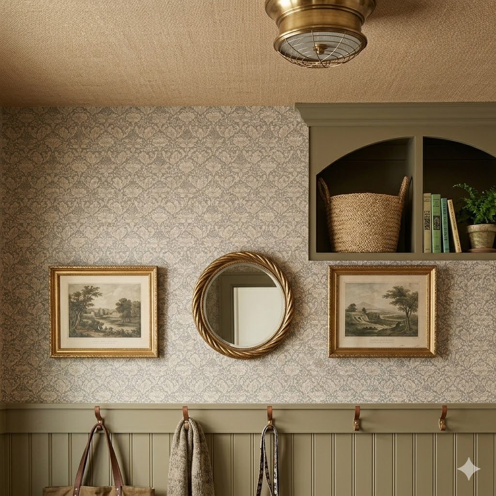 Theodora design wallpaper on an interior feature wall