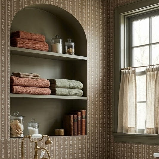 Minnie print wall covering applied to a wall