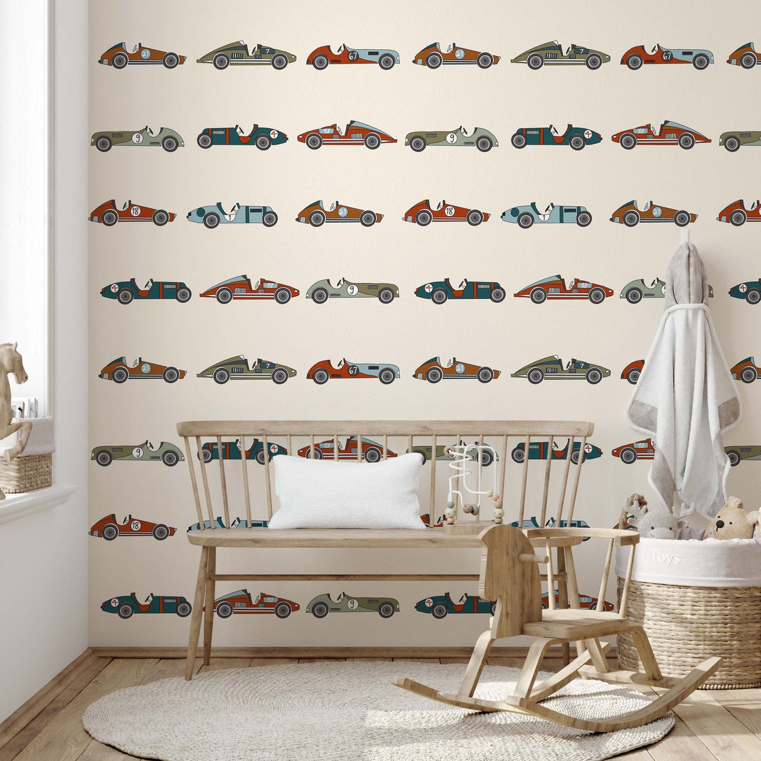Unser Geometric Removable Wallpaper in Vintage Nautical Blue