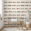 Unser Geometric Removable Wallpaper in Vintage Nautical Blue