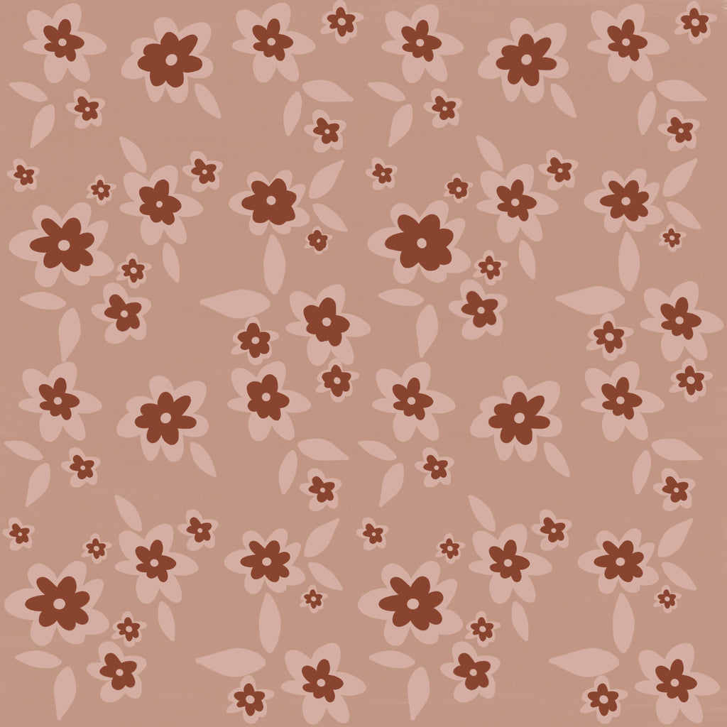 Sienna Floral Removable Wallpaper in Dusty-Rose and Terracotta
