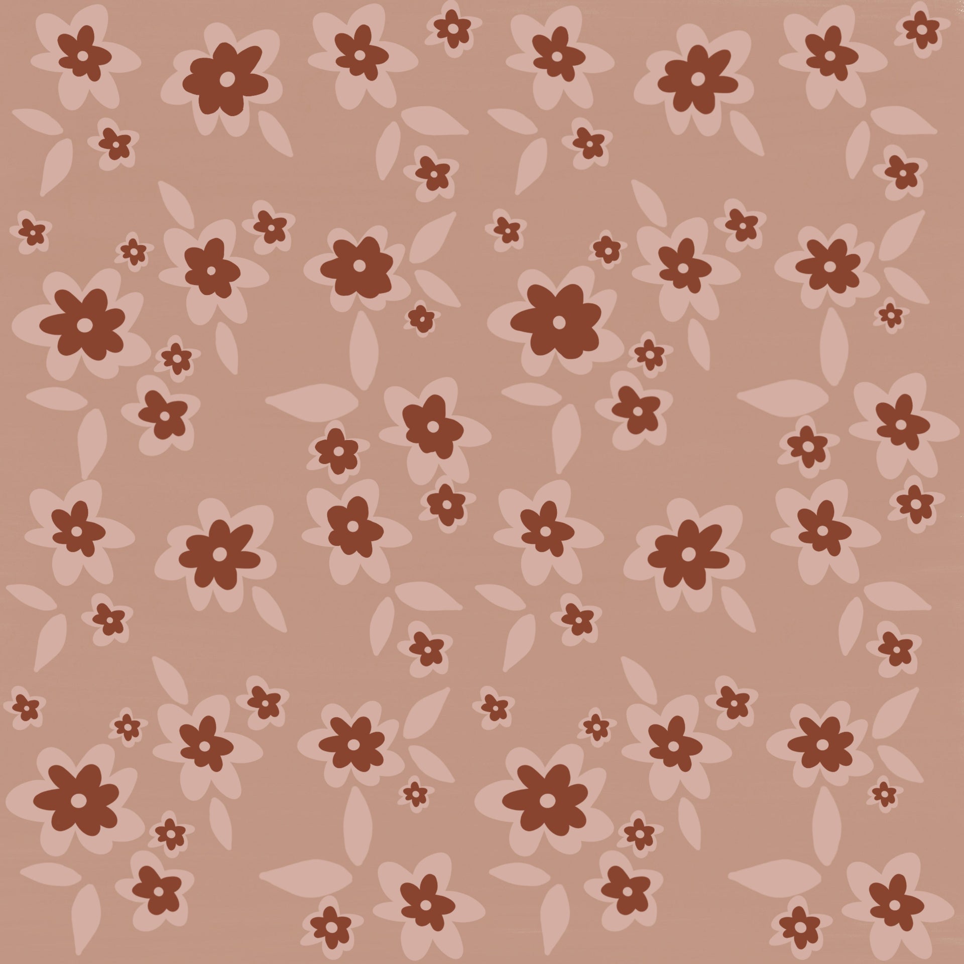 Sienna Floral Removable Wallpaper in Dusty-Rose and Terracotta