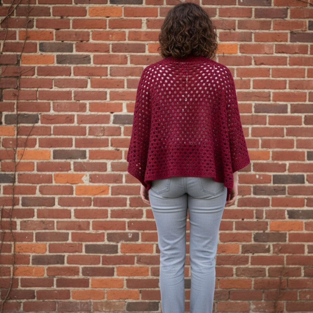 Bohemian Granny Square Crochet Cardigan Pattern - Deep Berry
