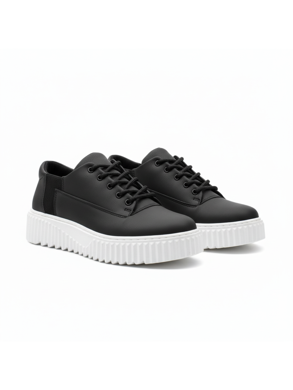 Zephyr Eclipse Men's Black Platform Sneaker with Ridged Sole - Image 3