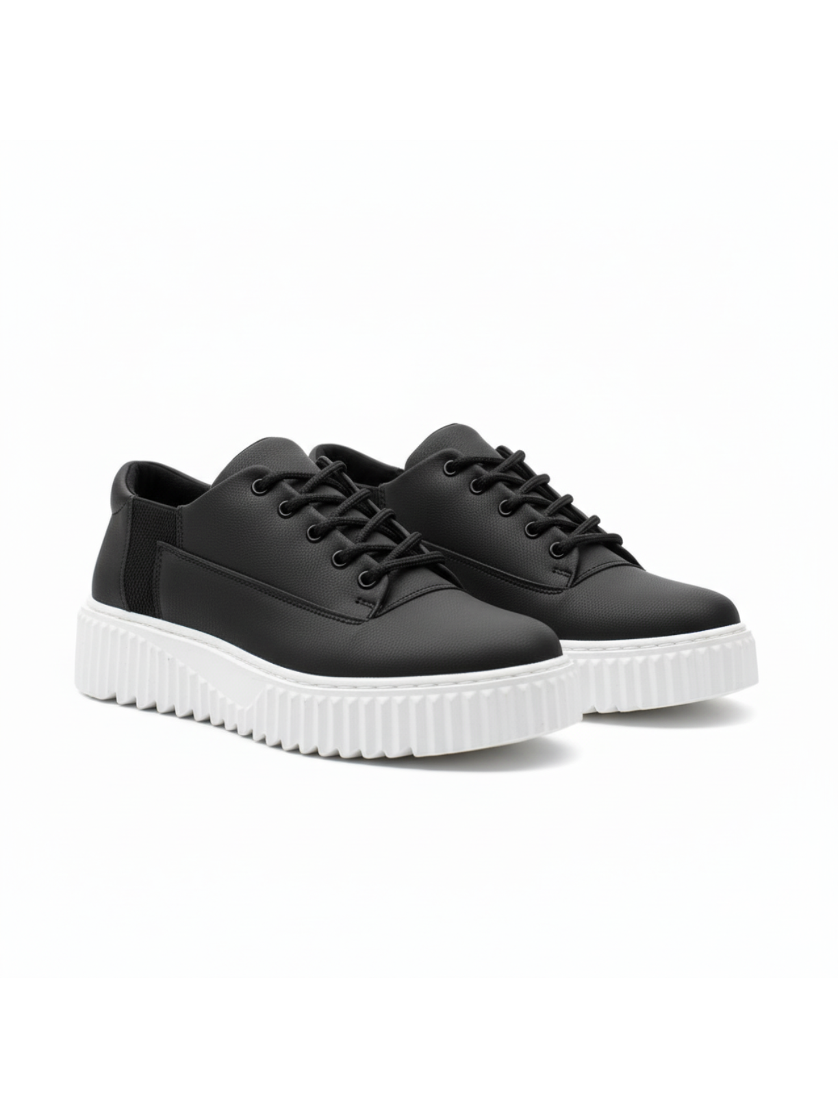 Zephyr Eclipse Men's Black Platform Sneaker with Ridged Sole - Image 3