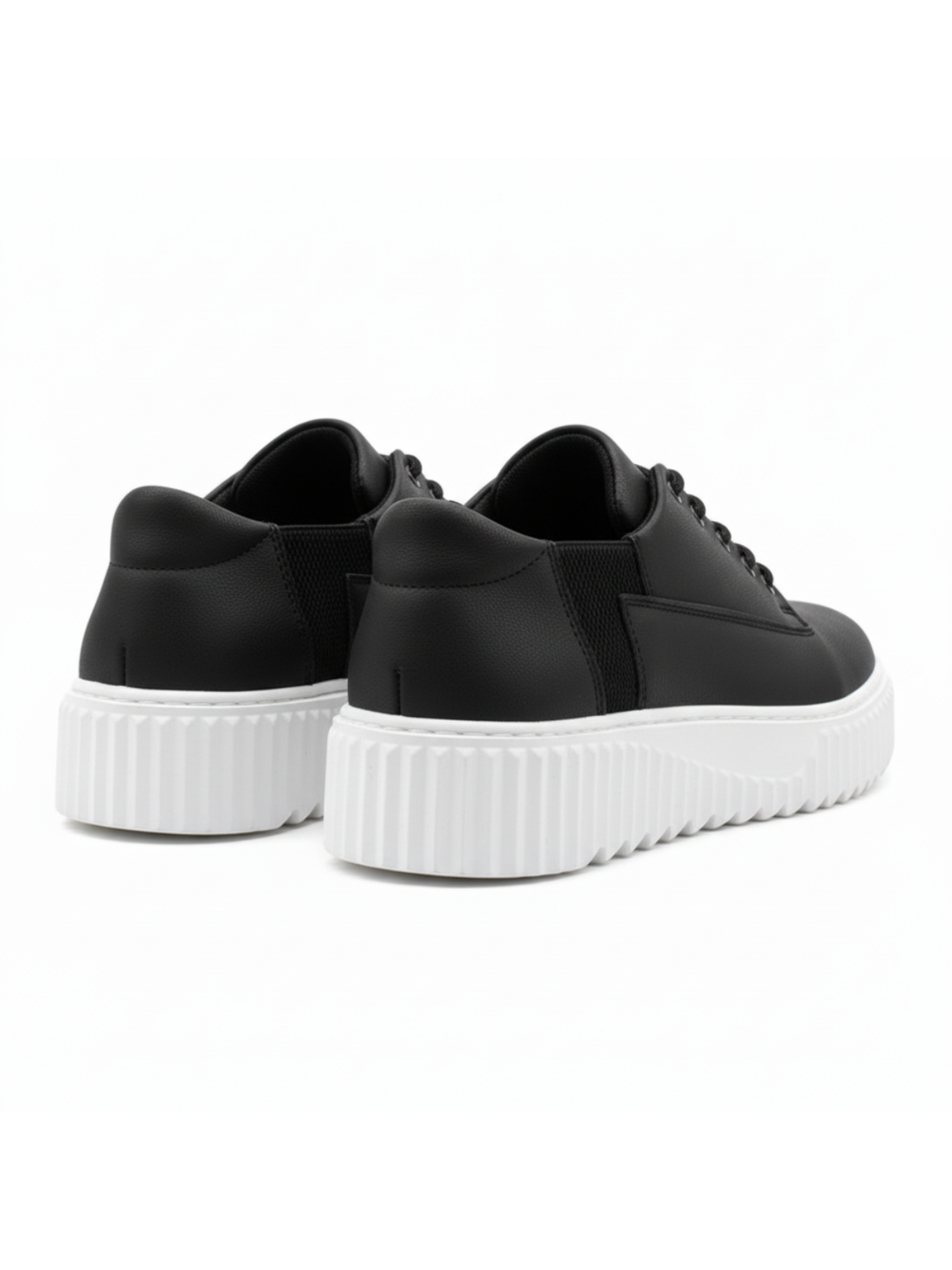 Zephyr Eclipse Men's Black Platform Sneaker with Ridged Sole - Image 4